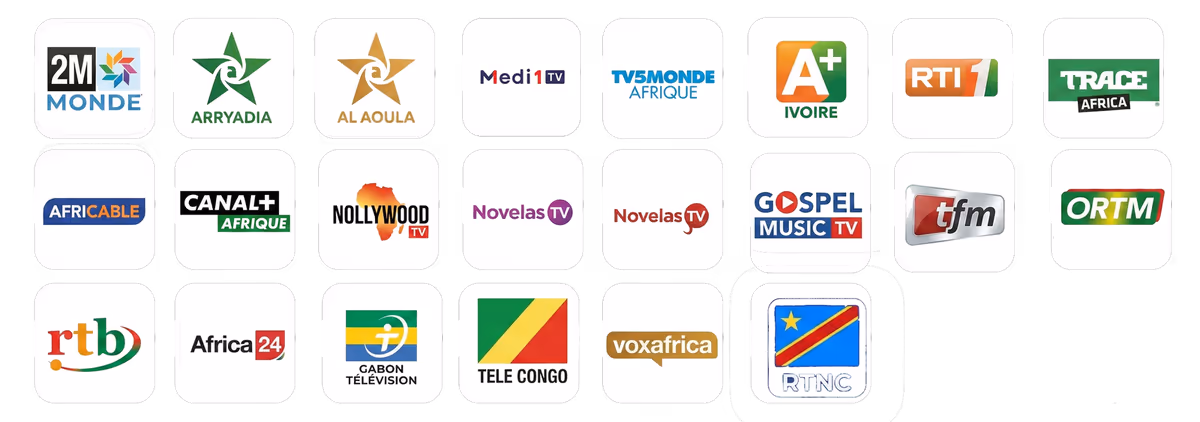 Chaînes Maghreb et Afrique : 2M Monde, Al Aoula, Medi 1 TV, TV5 Monde Afrique